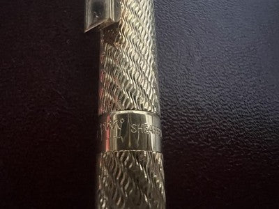 Sheaffer Stift Kugel Vergoldet Gold Meißel Vollplastisch Im Feld Vintage 