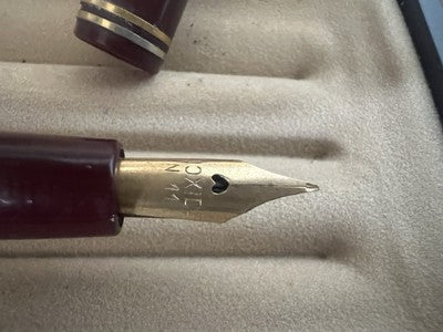 🔴 MILL FRANCE celluloid fountain pen burgundy F writes vintage '50 