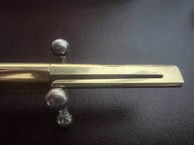 🔴 BULGARI Eccentric Twist gold-plated ballpoint pen with case, vintage writing