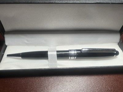 Balenciaga Pen Sphere Lacquer Black Trim Chrome Mechanism Snap 