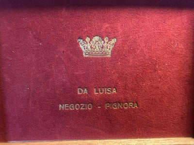🔴 Scatola box orologio DA LUISA legno rossa interno floccato 16,5x12,5 vintage
