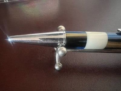 🔴 KRIEN penna a sfera fasci luce iridescente cromata rotazione scrive vintage