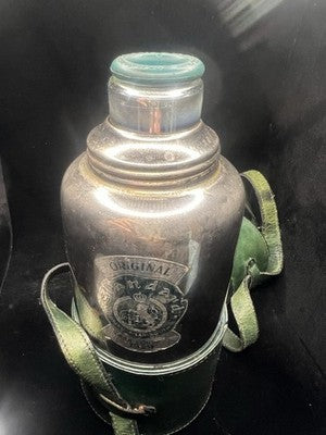 🔴 Borraccia ORIGINAL STANDARD acciaio tracolla pelle verde cucita mano vintage