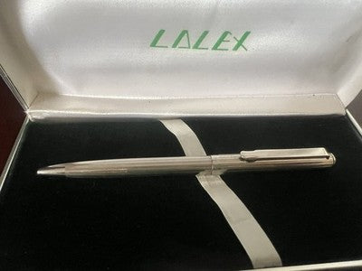 🔴 LALEX penna sfera corpo Rodium opaco profili lucidi italiana scrive vintage 2