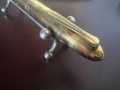 Zenith Extra Stylo à Plume Plaqué Or 18K Ciselé Boutons Filler Vintage
