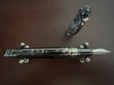 🔴 MONTEGRAPPA Elmo Ambiente Charcoal Füllfederhalter, F-Feder, neu NOS 