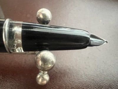 Lus Pen Fountain Pen 59 Black With Hood Chrome Marking Vintage 1950 n.1