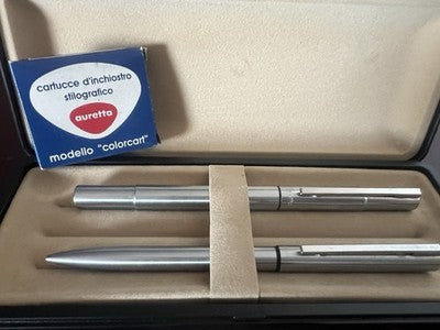 AURETTA Chrome Ballpoint Pen By Aurora Luxury Vintage Writing A 