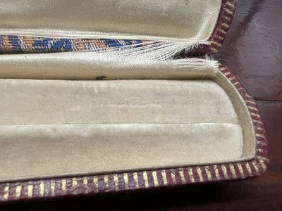 🔴 Box bracelet watch case vintage damask fabric 20 