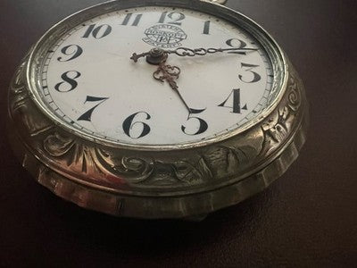 🔴 ROSKOPF orologio tasca oversize 6 cm quadrante ceramica ricambi vintage