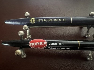 🔴 BIC penne a sfera Clic Mexico blu e nera clip dorata vintage 2 pezzi