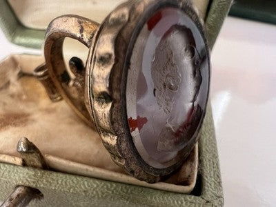 🔴 Ciondolo Sigillo ceralacca GEORGIANO cammeo Lord Byron antico 1790-1825