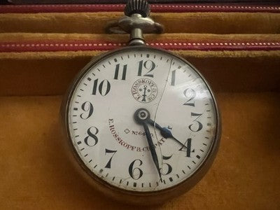 🔴 ROSKOPF orologio tasca uomo parti ricambio o riparazione vintage DEL 1900
