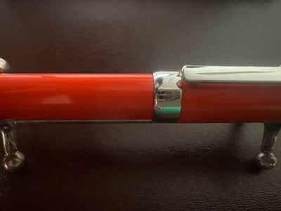 🔴 LABAN Britannia Füllfederhalter, orange Lackierung, M-Feder, neuwertig (NOS) 