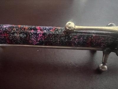 🔴 Penna stilografica lacca marmorizzata tipo Parker Iridium con pietra vintage