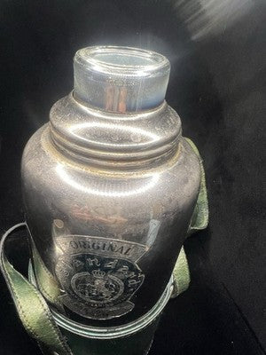 Wasserflasche ORIGINAL STANDARD Stahl Schultergurt Leder Grün Gewebt Vintage 