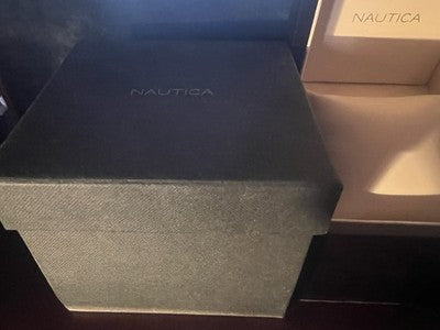 🔴 NAUTICA box scatola Orologio con Libretto Maglie in Acciaio e Contro Scatola