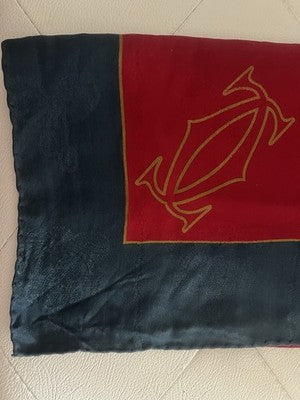 🔴 CARTIER foulard seta jacquard tono su tono Nuit de Cartier originale VINTAGE