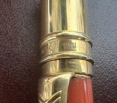 🔴 PARKER penna sfera Duofold Centennial ARANCIONE lacca finiture dorate IIIU