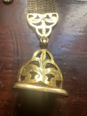 Chaîne Montre Poche Victorienne Chatelaine Joint Pinchbeck Antique 1800 N.2