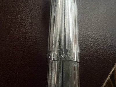 🔴 AURORA penna sfera millerighe cromata scrive 1960 vintage B