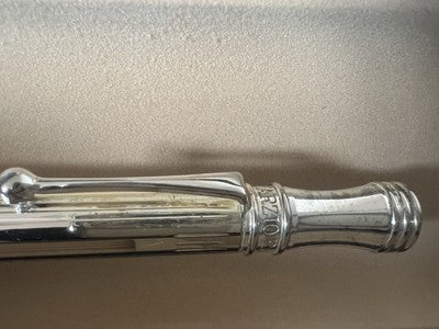 Campo Marzio Stylo-Plume Sphère Chrome Et Laque Noire Plaqué Argent Écrit