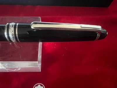 Montblanc Stylo-Plume Sphère Meisterstück Platinum Pix Écrit Avec Etui Parfait 