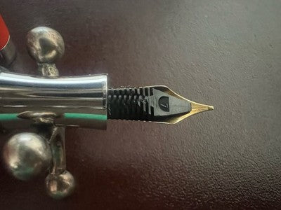 🔴 LABAN Britannia Füllfederhalter, orange Lackierung, M-Feder, neuwertig (NOS) 