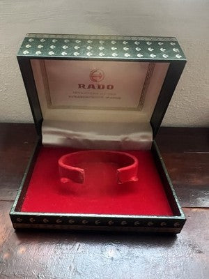 🔴 RADO box scatola orologio polso astuccio verde velluto raro 60 vintage