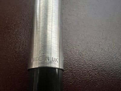 🔴 PARKER penna sfera 45 Custom Flighter De Luxe cabochon nero vintage Made UK