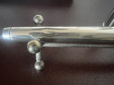 🔴 Penna sfera roller ARGENTO MASSICCIO 925 millerighe a scatto vintage
