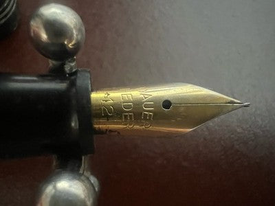Anchor Pen Fountain Pen Celluloid Black Marbled Charge Lever Vintage