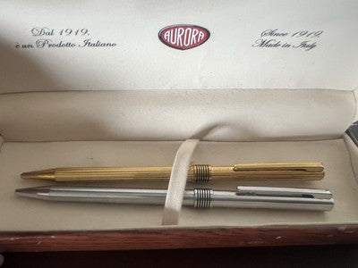 Aurora Penne Sphère Marco Polo Chrome Et Or Scrino 2 Stylos 