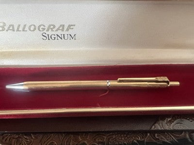 BALLOGRAF Stylo Mécanique Mechanical Pencil Signum Bouton PLAQUÉ OR Leads 0.7 
