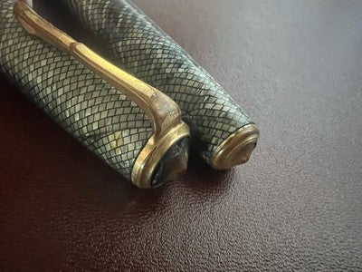 🔴 Vintage 14K gold and snake mosaic mother-of-pearl celluloid fountain pen