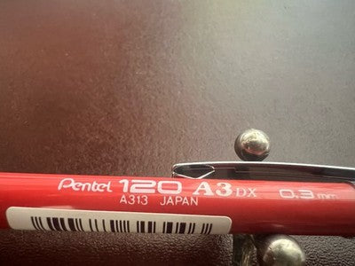 Pentel Bleistift Mechanical 120 A3 Dx A313 Rot Koralle 0,3 MM NOS Vintage