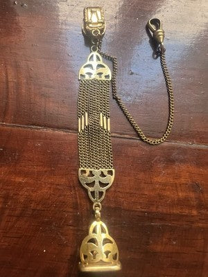 Chain Pocket Watch Victorian Chatelaine Seal Pinchbeck Antique 1800 N.2
