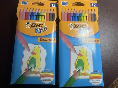 BIC KIDS Tropicolors Lot Of 8 Packs Of 12 Sealed Crayons Each 