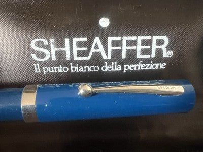 🔴 SHEAFFER penna stilografica blu a cartuccia pennino M No Nonsense vintage
