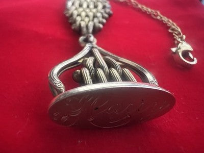 🔴 CATENA orologio tasca vittoriana con sigillo HARRY pinchbeck antica '800