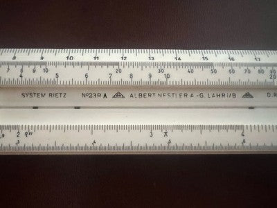 🔴 ALBERT NESTLER Regel Nr. 23 RA Rietz System Taschenrechner Vintage-Gehäuse