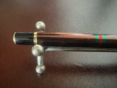 Gucci Pen Ball Lacquer Brown Headbands Green Red Clip Vintage Gold