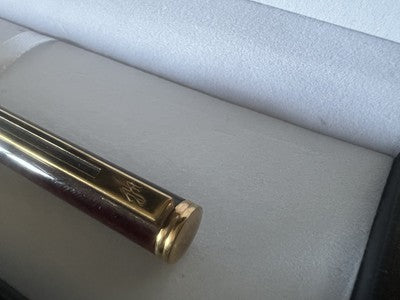 🔴 WATERMAN penna sfera Paris lacca marmorizzata profili dorati scrive