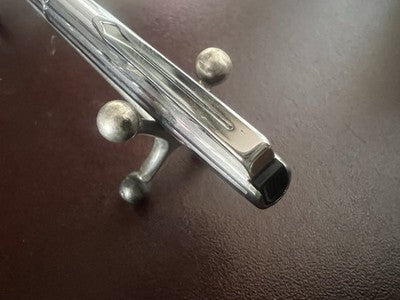 🔴 AURORA penna sfera millerighe cromata scrive 1960 vintage B