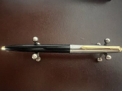 🔴 PARKER penna sfera 45 Custom Flighter De Luxe cabochon nero vintage Made UK