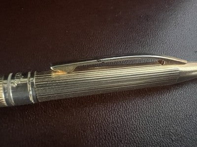 🔴 DELTA penna sfera dorata millerighe pulsante a scatto scrive vintage