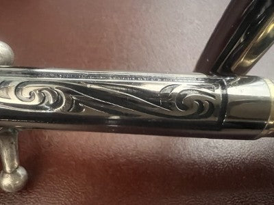 🔴 MARKSMAN penna stilografica metallo cesellato canna di fucile vintage