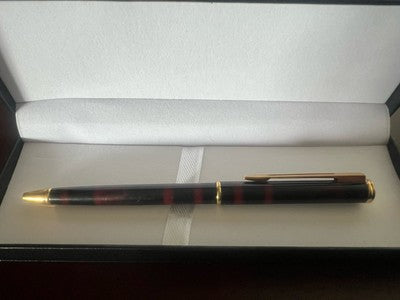 🔴 WATERMAN penna sfera lacca Gentleman marmorizzata laminati oro scrive