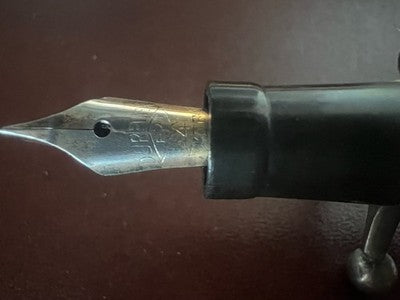 🔴 Penna stilografica AUREA stiloforo celluloide madreperla pulsante fondo DURF