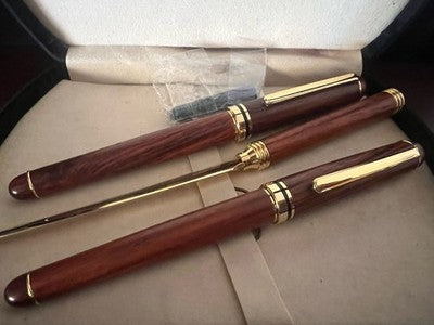 Karnak Set Bureau Bois Avec Stylo à Plume Et Sphère Avec Ouvre-Lettre Vintag